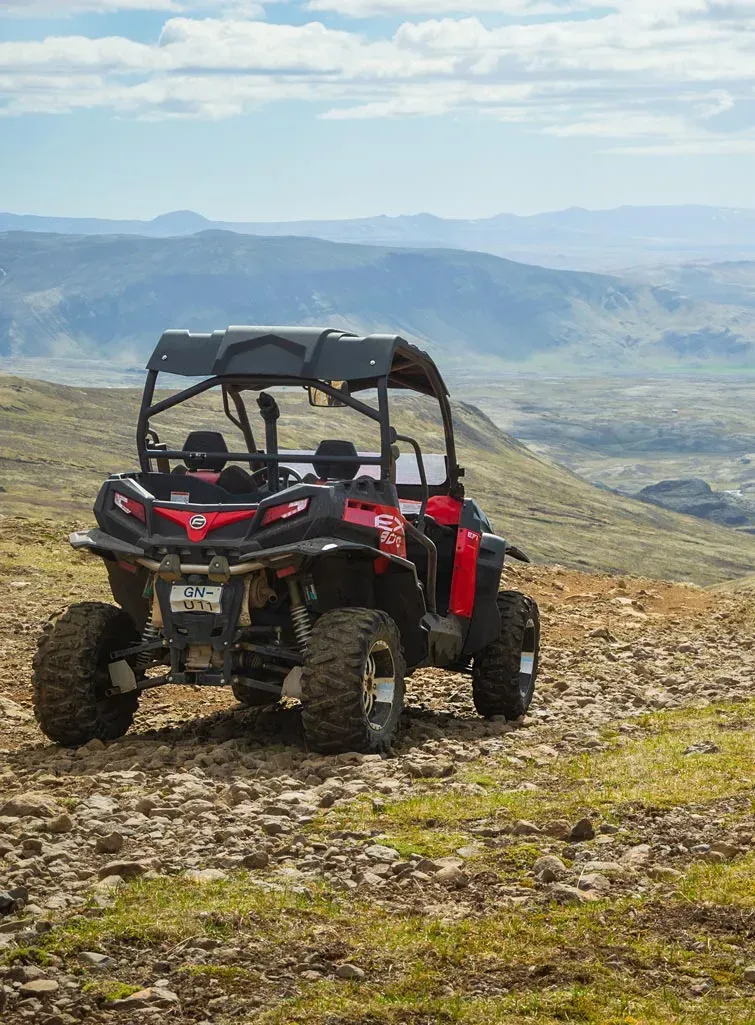 Buggy climbing a mountain track