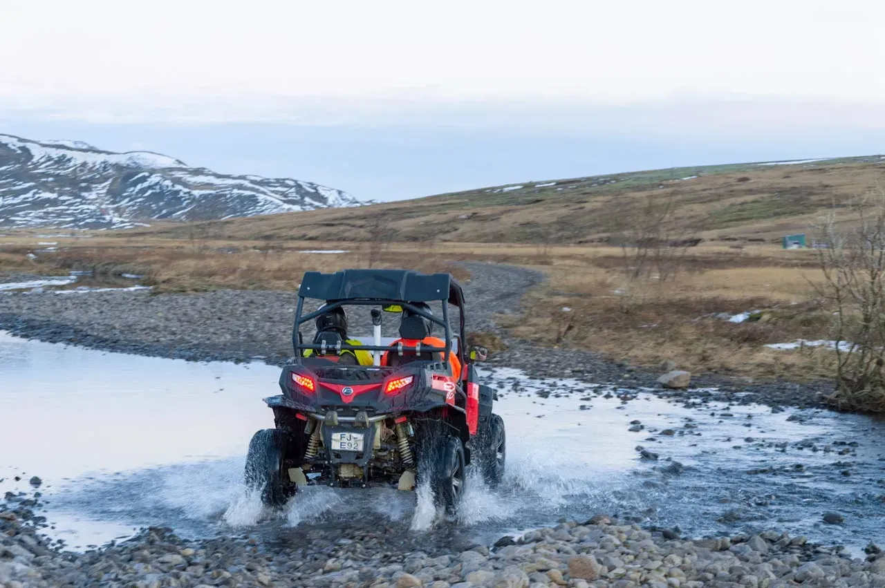 River crossing on the Buggy Extra tour